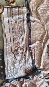 Winter Wear - Velvet Digital Printed Unstitched Suit